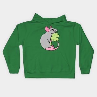 Lucky Clover Rat (Full Color Version 1) Kids Hoodie